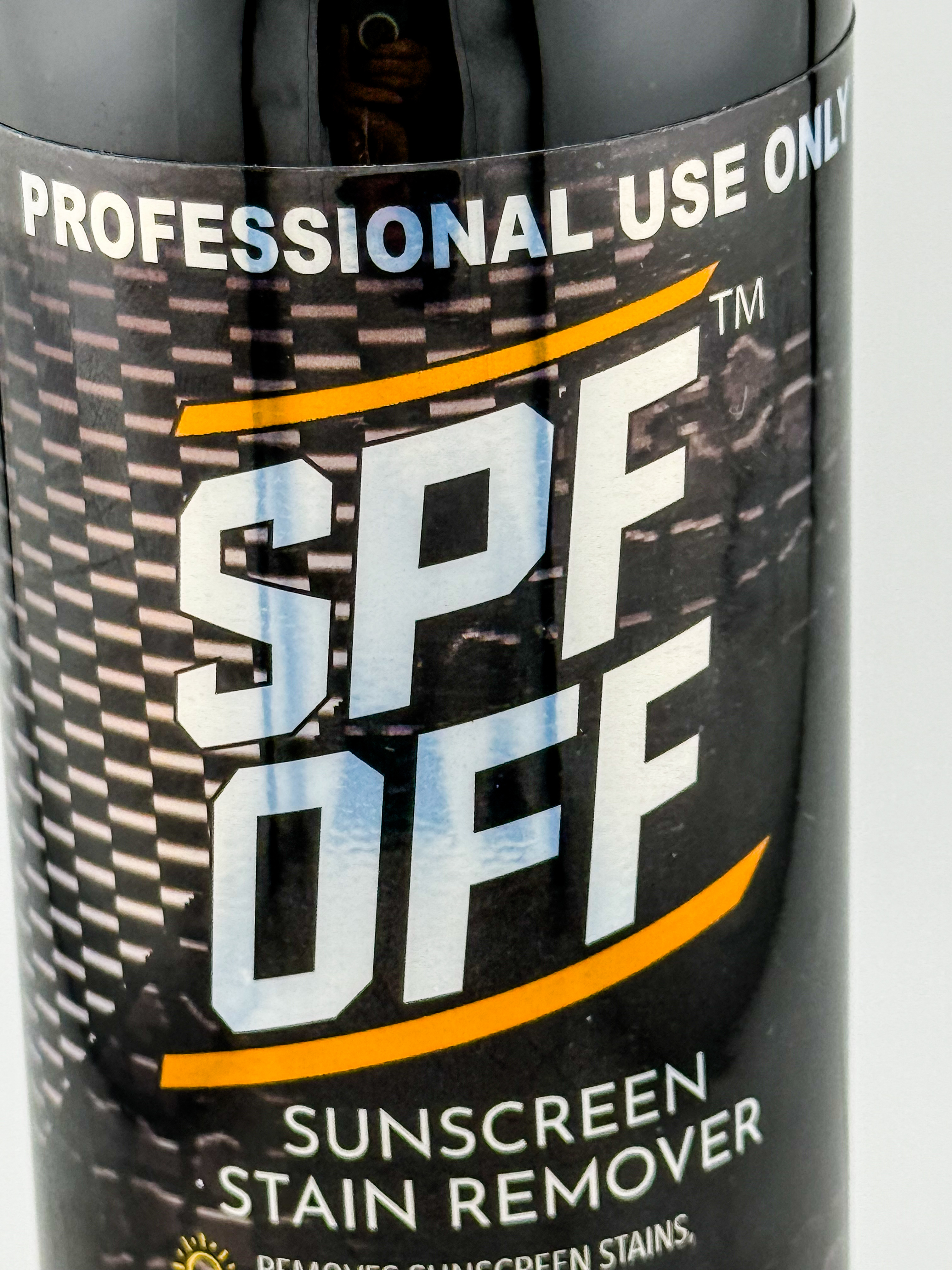 SPF OFF label close-up